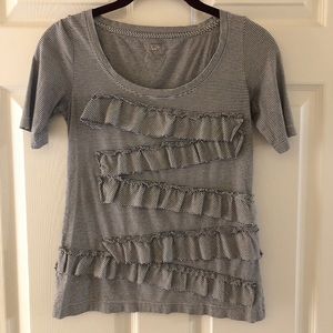 LOFT black and white striped shirt